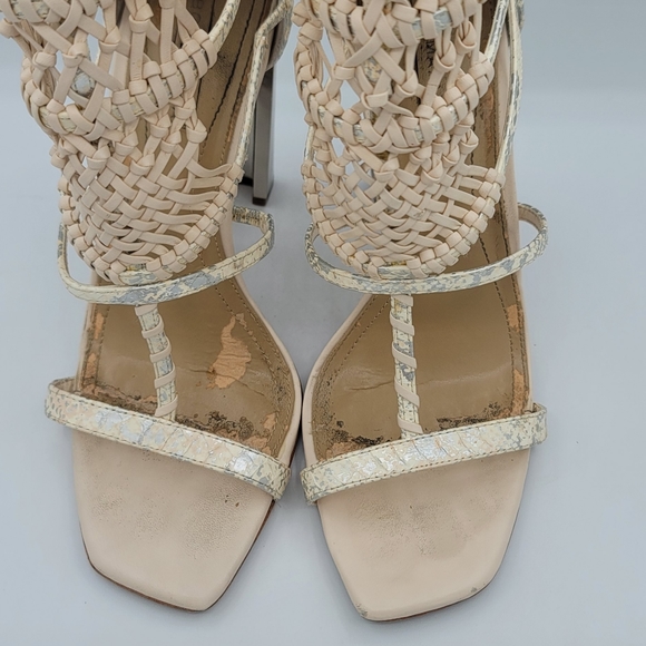 BCBGMaxAzria- Post Macrame Python Gladiator Sandals - Picture 5 of 7